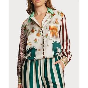 NEW ME369 isabel button down shirt in sporty jade